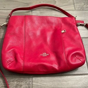 Red leather Coach bag